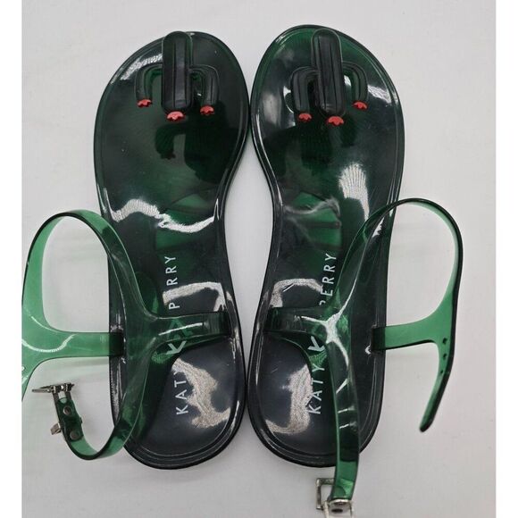 Katy Perry Green Jelly Sandals Cactus Design Size 9/39 Womens Footwear - Picture 1 of 5